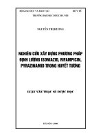 Nghiên cứu xây dựng phương pháp định lượng isoniazid, rifampicin, pyrazinamid trong huyết tương