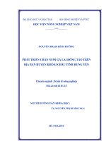 Phát triển chăn nuôi gà lai đông tảo trên địa bàn huyện khoái châu, tỉnh hưng yên