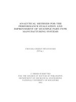 Analytical methods for the performance evaluation and improvement of multiple part type manufacturing systems 