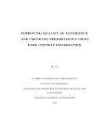 Improving quality of experience and protocol performance using user context information 