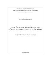 Tính ổn định nghiệm trong tối ưu đa mục tiêu tuyến tính