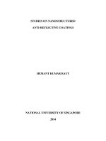 Studies on nanostructured anti reflective coatings 