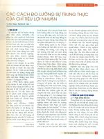 Các cách đo lường sự trung thực của chỉ tiêu lợi nhuận 