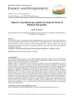 Improve of produced gas quality by using air   steam in fluidized bed gasifier 