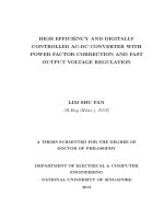 High efficiency and digitally controlled AC DC converter with power factor correction and fast output voltage regulation 