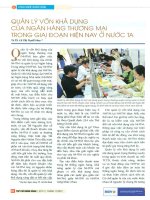 Quản lý vốn khả dụng của ngân hàng thương mại trong giai đoạn hiện nay ở nước ta 