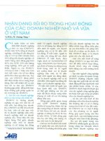 Nhận dạng rủi ro trong hoạt động của các doanh nghiệp vừa và nhỏ ở việt nam 