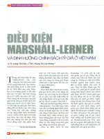 Điều kiện marshall lerner và định hướng chính sách tỷ giá ở việt nam 