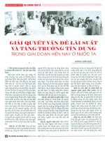 Giải quyết vấn đề lãi suất và tăng trưởng tín dụng trong giai đoạn hiện nay ở nước ta 