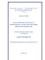 Quản lý nhà nước vế sản xuất và kinh doanh thức ăn chăn nuôi công nghiệp trên địa bàn tỉnh hưng yên