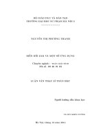 luận văn thạc sĩ toán Biến đổi Zak và một số ứng dụng