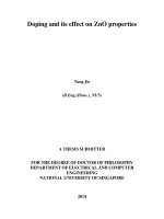 Doping and its effect on zno properties 
