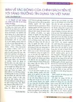 Bàn về tác động của chính sách tiền tệ tới tăng trưởng tín dụng tại việt nam 