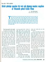 Giải pháp quản lý và sử dụng nước ngầm ở thành phố cần thơ 