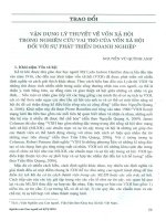 Vận dụng lý thuyết về vốn xã hội trong nghiên cứu vai trò của vốn xã hội đối với sự phát triển doanh nghiệp 
