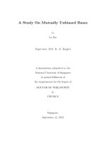 A study on mutually unbiased bases 