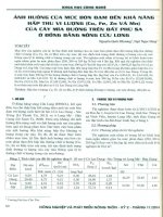 Ảnh hưởng của mức bón đạm đến khả năng hấp thu vi lượng (cu, fe, zn và mn) của cây mía đường trên đất phù sa ở đồng bằng sông cửu long 