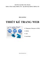 Bài giảng thiết kế trang web 