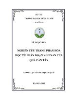 Nghiên cứu thành phần hoá học từ phân đoạn n  hexan của quả cần tây