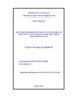 Phân tích tình hình tuyển dụng và sử dụng đội ngũ công chức tại các sở, ban, ngành trực thuộc UBND tỉnh bắc giang