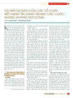 Vai trò dự báo của các tổ chức xếp hạng tín dụng trong các cuộc khủng hoảng nợ công