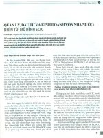 Quản lý, đầu tư và kinh doanh vốn nhà nước   nhìn từ mô hình SCIC 