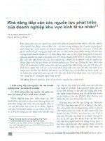 Khả năng tiếp cận các nguồn lực phát triển của doanh nghiệp khu vực kinh tế tư nhân