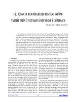 Tác động của biến đổi khí hậu đến tăng trưởng và phát triển ở việt nam và một số gợi ý chính sách 