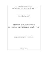 Bài toán điều khiển được hệ phương trình rời rạc tuyến tính