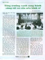 Tăng trưởng xanh song hành cùng tái cơ cấu nền kinh tế