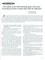 Chủ nghĩa tự do mới về tương quan nhà nước   thị trường và hàm ý chính sách đối với việt nam 