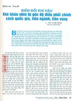 Biến đổi khí hậu   khó khăn nhìn từ góc độ điều phối chính sách quốc gia, liên ngành, liên vùng 
