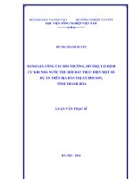 Đánh giá công tác bồi thường, hỗ trợ, tái định cư khi nhà nước thu hồi đất thực hiện một số dự án trên địa bàn thị xã bỉm sơn, tỉnh thanh hóa