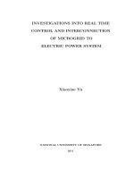 Investigations into real time control and interconnection of microgrid to electric power system 