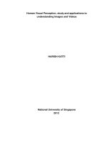 Human visual perception, study and applications to understanding images and videos 