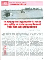 Tín dụng ngân hàng góp phần tái cơ cấu nông nghiệp và xây dựng nông thôn mới vùng đồng bằng sông cửu long 