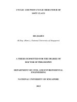 Cyclic and post cyclic behaviour of soft clays 