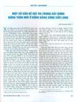 Một số vấn đề đặt ra trong xây dựng nông thôn mới ở đồng bằng sông cửu long