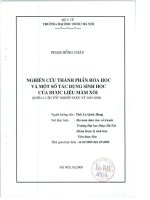 Nghiên cứu thành phần hóa học và một số tác dụng sinh học của dược liệu mâm xôi
