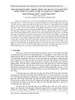 MỘT số THÁCH THỨC TRONG CÔNG tác QUẢN lý tài NGUYÊN nước TỈNH tây NINH và NHU cầu QUẢN lý THÍCH ỨNG 