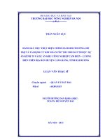 Đánh giá việc thực hiện chính sách bồi thường, hỗ trợ và tái định cư khi nhà nước thu hồi đất thuộc dự án kênh t5 và dự án khu công nghiệp cẩm điền lương điền trên địa bàn huyện cẩm giàng, tỉnh hải dương