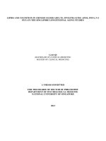 FOR THE DEGREE OF DOCTOR OF PHILOSOPHY DEPARTMENT OF PSYCHOLOGICAL MEDICINE NATIONAL UNIVERSITY OF SINGAPORE