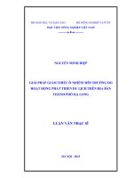 Giải pháp giảm thiểu ô nhiễm môi trường do hoạt động phát triển du lịch trên địa bàn thành phố hạ long