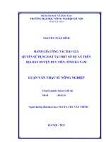 Đánh giá công tác đấu giá quyền sử dụng đất tại một số dự án trên địa bàn huyện duy tiên, tỉnh hà nam