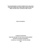 Near infrared autofluorescence imaging and spectroscopy for early detection of precancer and cancer in the colon 