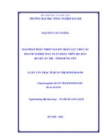 Giải pháp phát triển nguồn nhân lực cho các doanh nghiệp may xuất khẩu trên địa bàn huyện ân thi, tỉnh hải dương