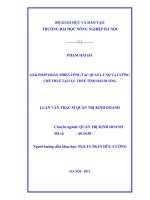 Giải pháp hoàn thiện công tác quản lý nợ và cưỡng chế thuế tại cụ thuế tỉnh hải dương