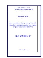 Điều tra đánh giá các biện pháp quản lý rác thải rắn và nước thải tại bệnh viện đa khoa huyện bình giang, tỉnh hải dương