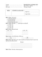 Đề Kiểm tra cuối Học kỳ II Toán lớp 2 6