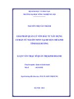 Giải pháp quản lý vốn đầu tư xây dựng cơ bản từ nguồn NSNN tại huyện chí linh tỉnh hải dương